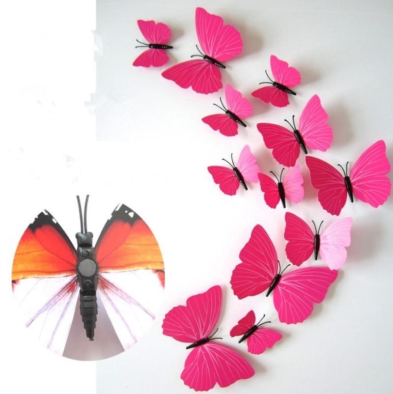 12pcs/Set Colorful 3D Butterflies Wall Sticker Beautiful Butterfly Sticker with Magnet for Kid Room Wall Decals Home Decoration