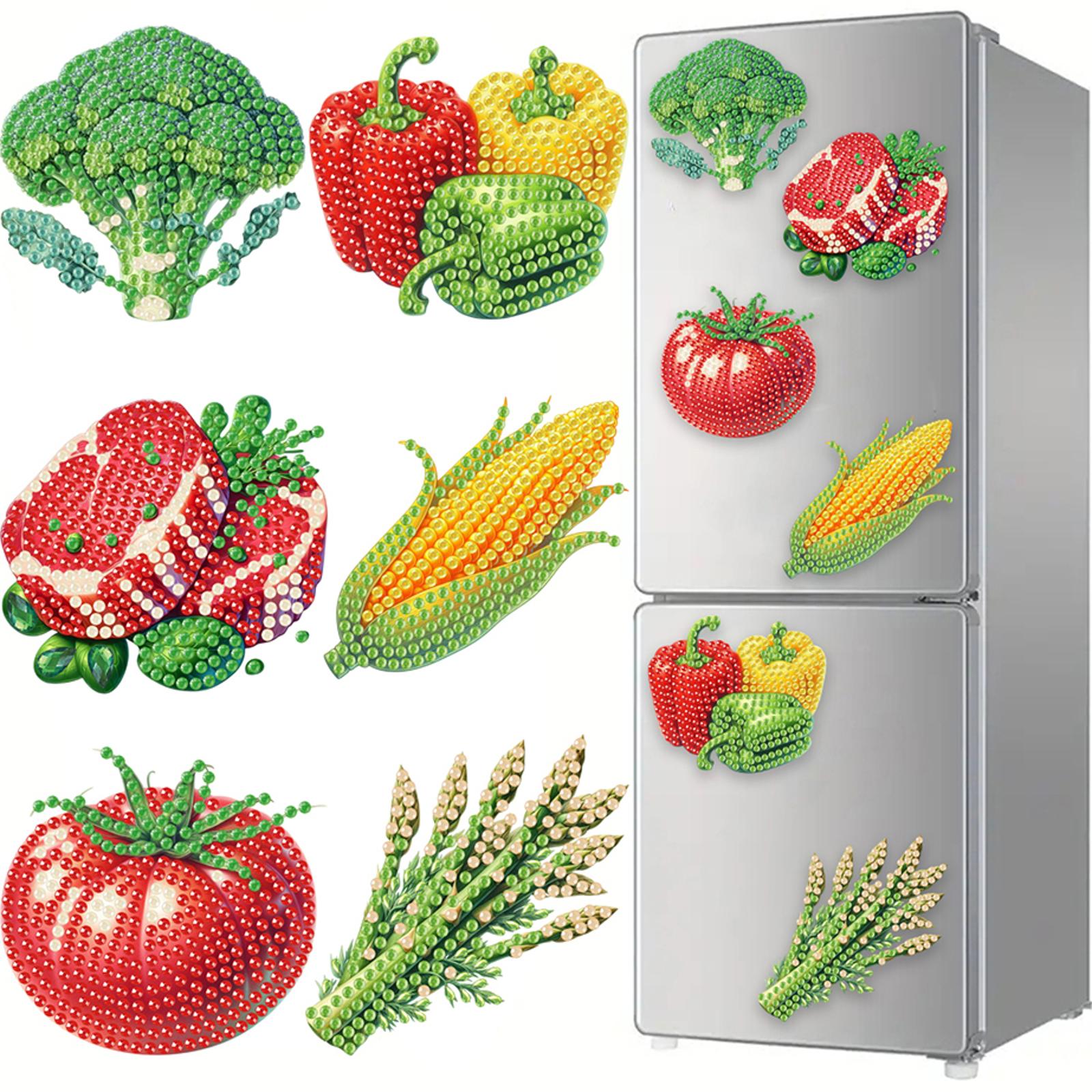 

6Pcs DIY Diamond Art Refrigerator Magnet Diamond Painting Fridge Magnets DIY Diamond Painting Magnets Kit for Home Decoration
