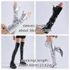 Over-the-Knee Metallic Socks Elastic Slimming Cyberpunk Stockings Silver Black Reflective Patent Leather Style Sleeves Unisex