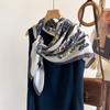 Luxury 90cm Square Scarf Floral Print Silk Scarfs Women Neck Scarves Foulard Headscarf Summer Head Scarf Shawls Hijab Bandana