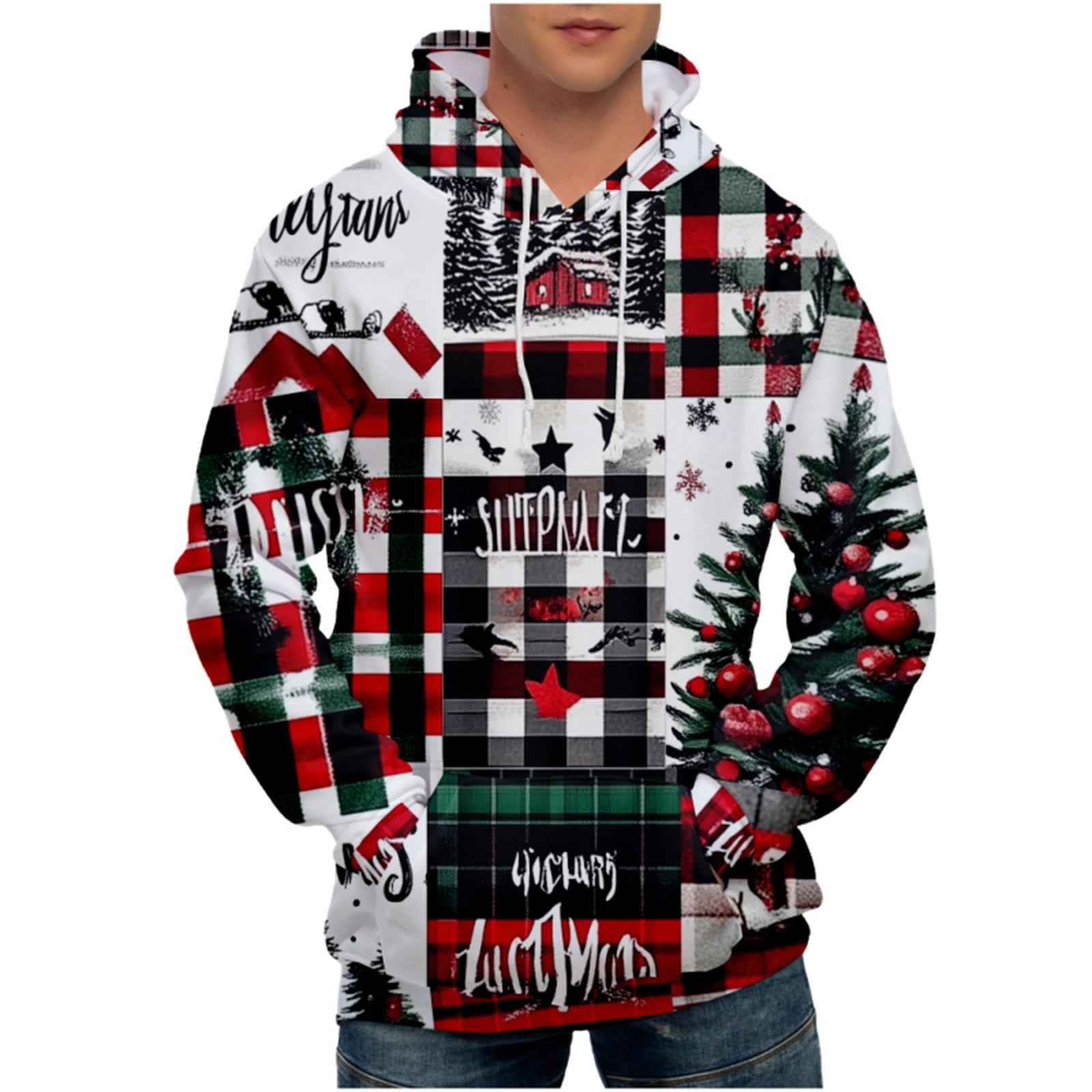 

Мужская свободная толстовка с капюшоном с принтом, мужская повседневная модная спортивная толстовка XL красный