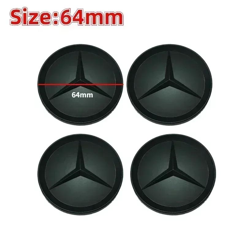 Car Sticker 2025 Hot For Benz 64mm 4Pcs ABS Car Hub Caps Wheel Center Cover for Mercedes Benz W124 W205 W203 W204 W168 W176 CLA 