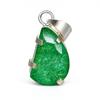 CERTIFIED 33.5 Ct Natural Green Emerald 925 Sterling Silver Fancy Stone Pendant