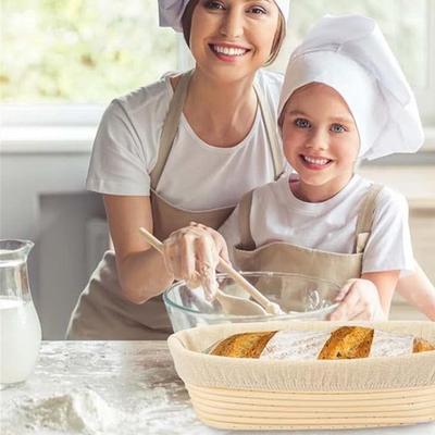 Proofing Baskets Baking Dough Bowl Oval Bread Proofing Handmade Rattan Basket and Liners for Home Kitchen Baking
