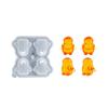 Multipurpose Sturdy Silicone Penguins Ice Cube Tray with Lid 4 Slots Whiskey Ice Mold Easy Release Home Accessory