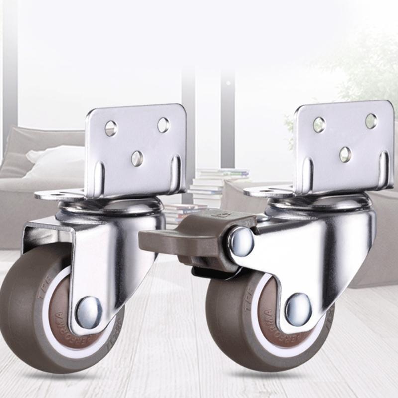 4 Stk. Möbelrollen Weichgummirolle Leise Rolle für Wagen Babybett Haushaltsmöbel