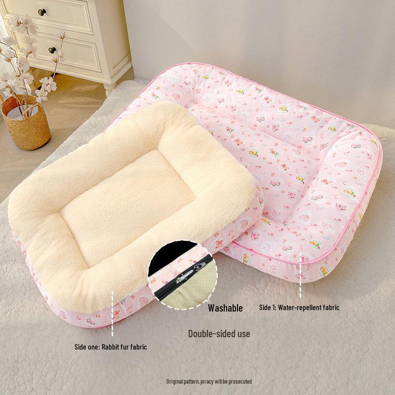 All-Season Washable Pet Sleeping Mat for Rabbits, Cats, and Dogs