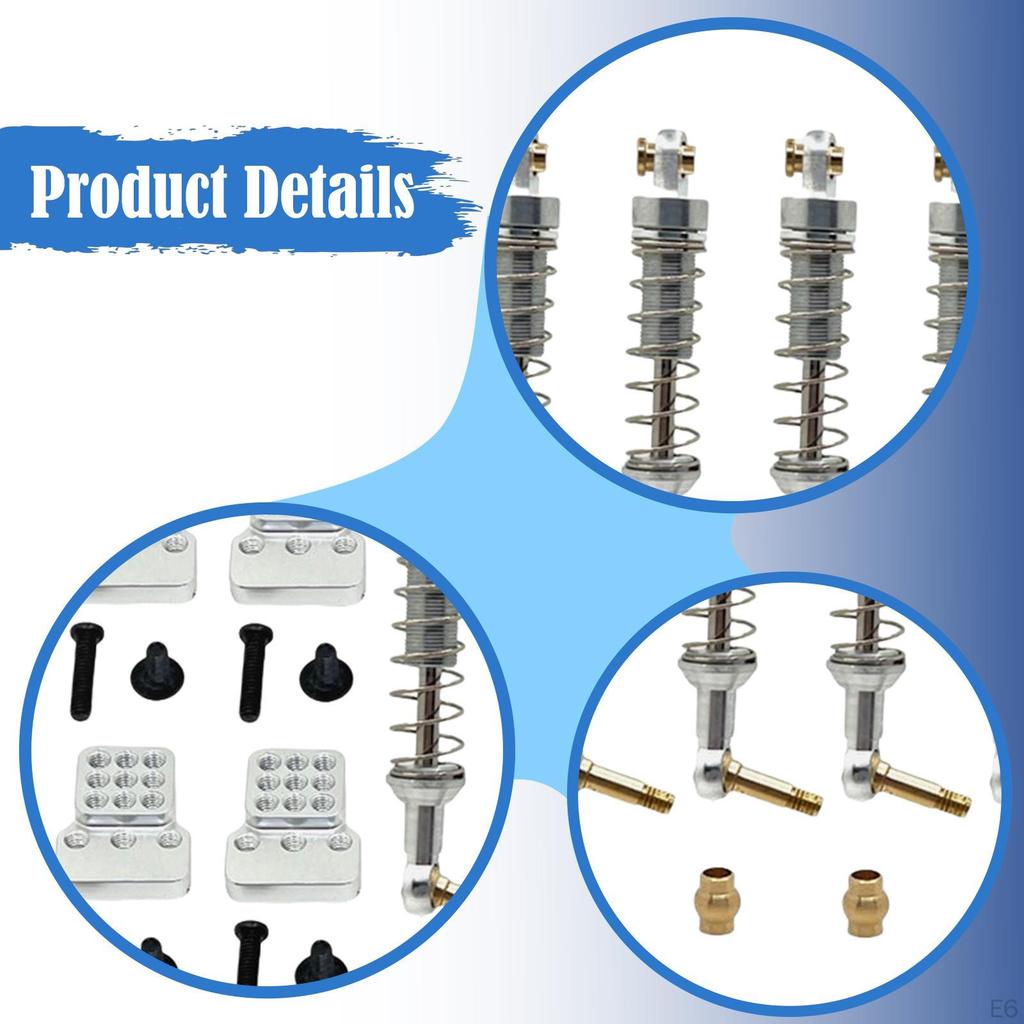 1/16 RC Car Shock Absorbers Spare Parts Aluminum with Mount Vehicle