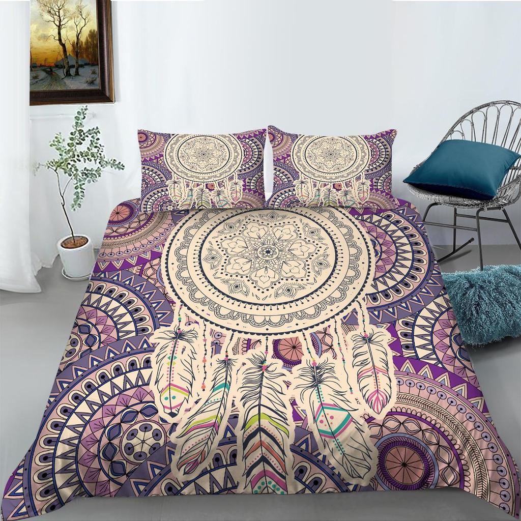 Bedding Set 3D Dreamcatcher Quilt Cover Home Bedclothes Comforter Duvet Covers Pillowcases Microfiber Quilt Cover