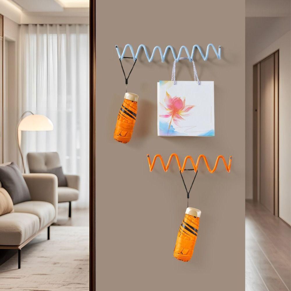 Wavy Shape Metal Wall Hook Minimalist Waterproof Door Back Clothes Hook Creative Wall Mounted Background Decorative Hook