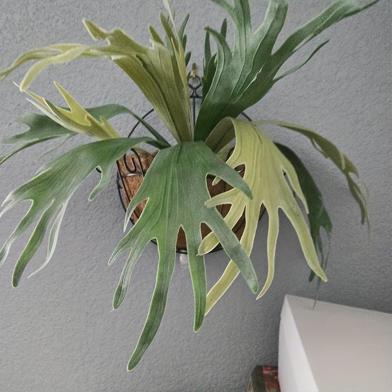 1PC Fake Plants Vertical Wall Accents Artificial Greenery For Floral Arrangements Simulated Deer Antlers & Euphorbia Modern