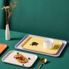ZISIZ Rectangular Light Wood Grain Serving Tray