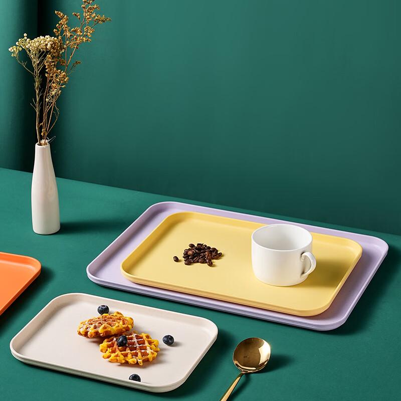 ZISIZ Rectangular Light Wood Grain Serving Tray