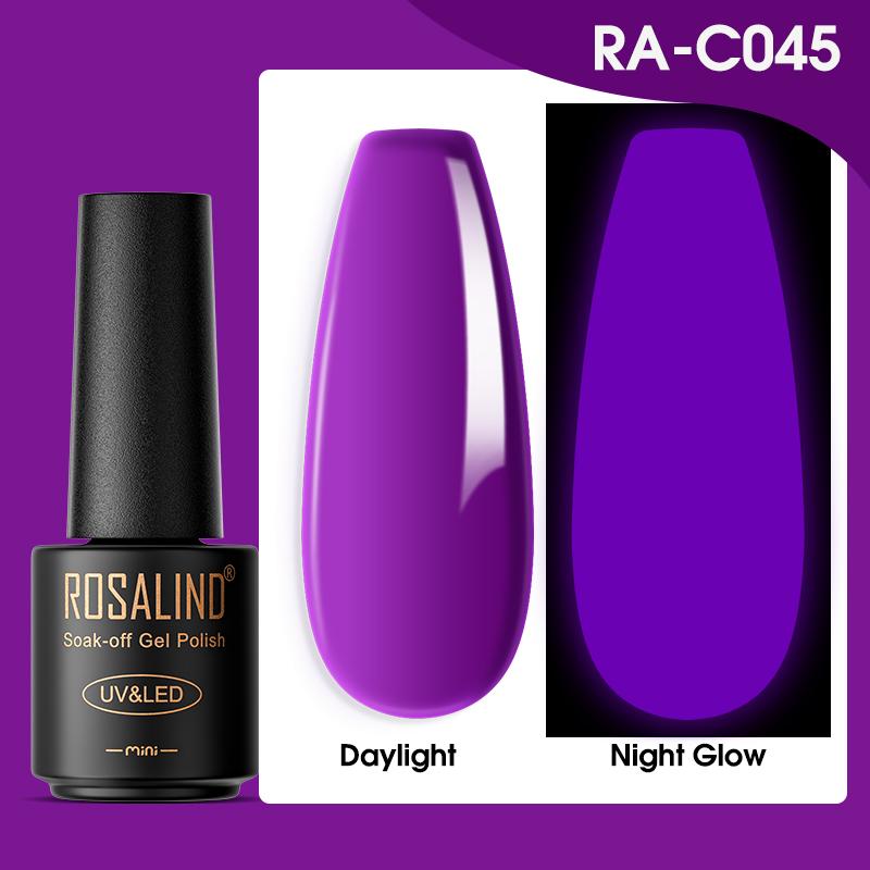 ROSALIND Sticla Neagra Oja Gel Lac Hybrid Glow In The Dark Gel Lac pentru Fashion Nail Art Design