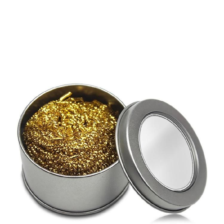 Welding Accessories Soldering Solder Iron Tip Cleaner Copper Wire Ball with Sponge Holder Removing Solder Tool