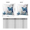 Blue And White Butterflies Square Pillowcase Cushion Cover Pillow Case Throw Pillow Cover for Home Bedroom Car