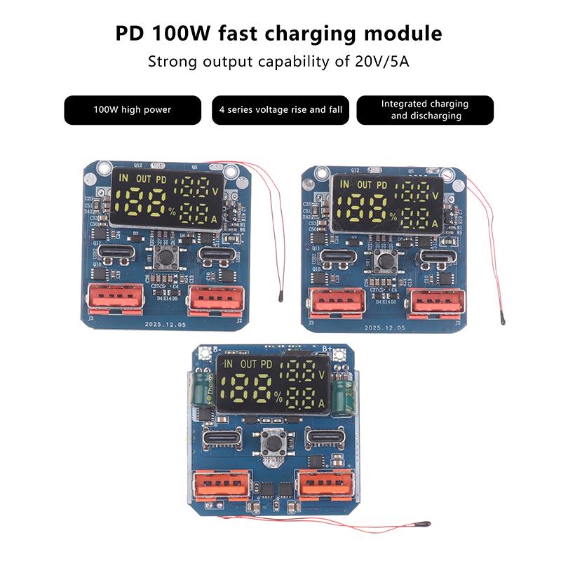 4S Pd 100W Lithium Batteries Fast Charging Module 20V 5A High Power Charge/Discharge Buck-Boost Bidirectional Charging Board