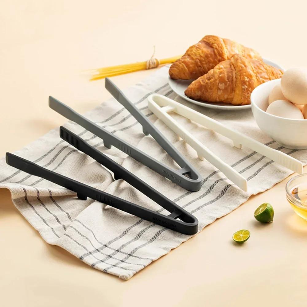 Silicone Grill Tongs Non-Stick Food Bread Clip Heat Resistant BBQ Salad Cooking Serving Clamp Steak Pasta Clip for Kitchen