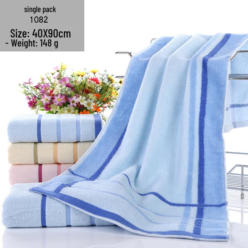 Besticktes Baumwollhandtuch 40×90 für Bad, Sport & Fitness – Langes, Schweißabsorbierendes Streifendesign