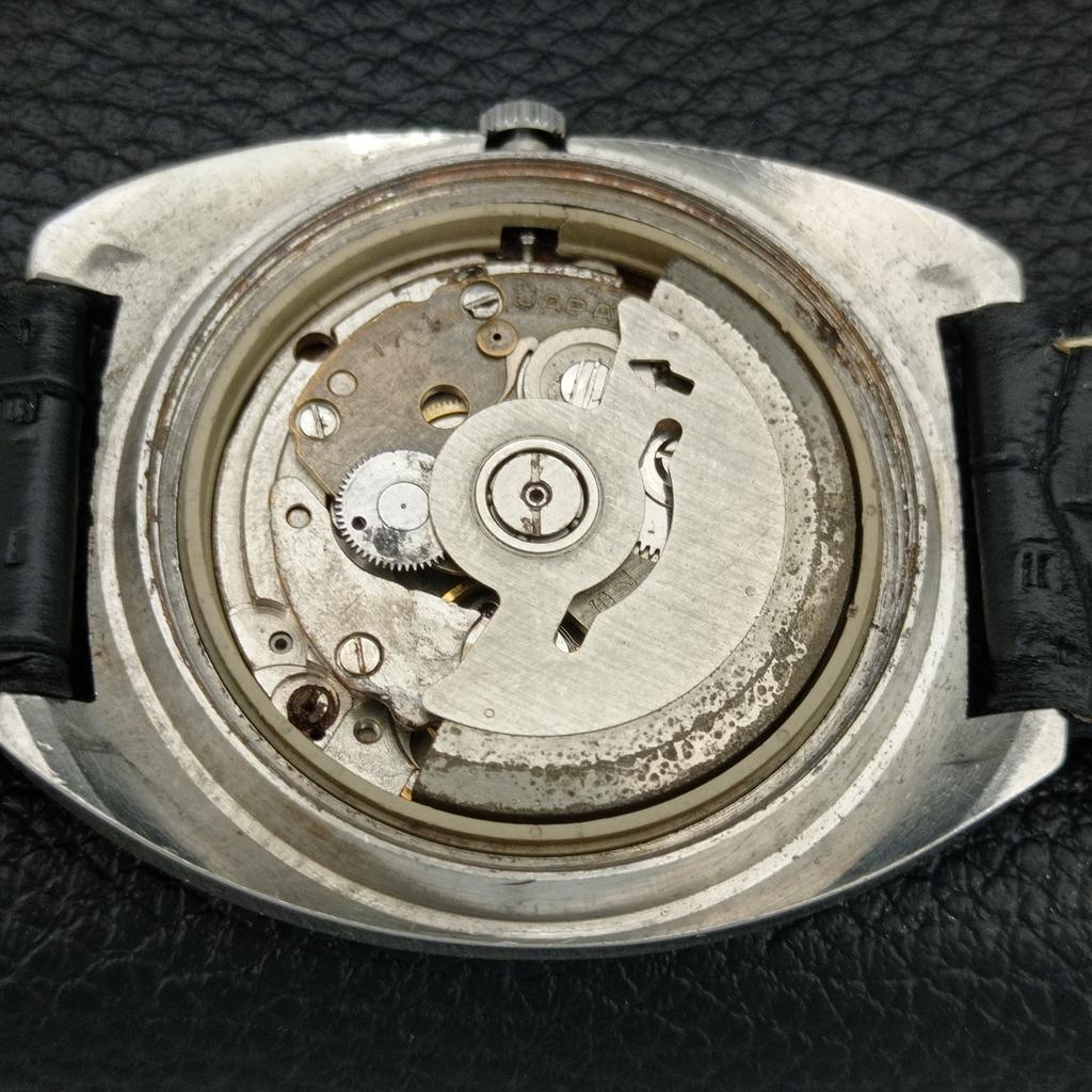 VINTAGE SEIKO 5 AUTOMATIC 7005A JAPAN MENS BLACK COLOR DIAL WATCH A709358-1