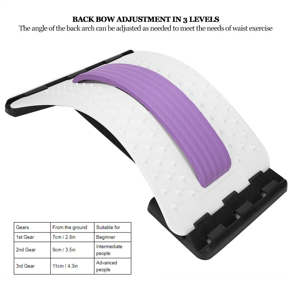 Back Massage Stretcher Pain Relief Lumbar Spine Stretcher Relaxation Posture CorrectorWhite Purple