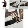 Elegant Black And White Rhinestone Buckle Belt For Women Perfect For Dresses And Coats