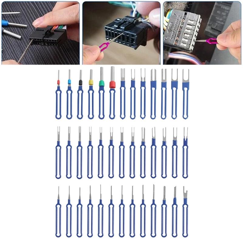 Essential Car Terminal Release Tool Kit, Electrical Wiring Pin Remover Suitable for Vehicle Maintenance Home Garage Use