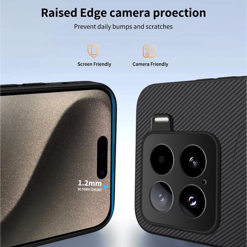 For Xiaomi 15 Case Compatible with MagSafe WANLONFENG TQ Series Carbon Fiber Texture PC TPU Phone Cover