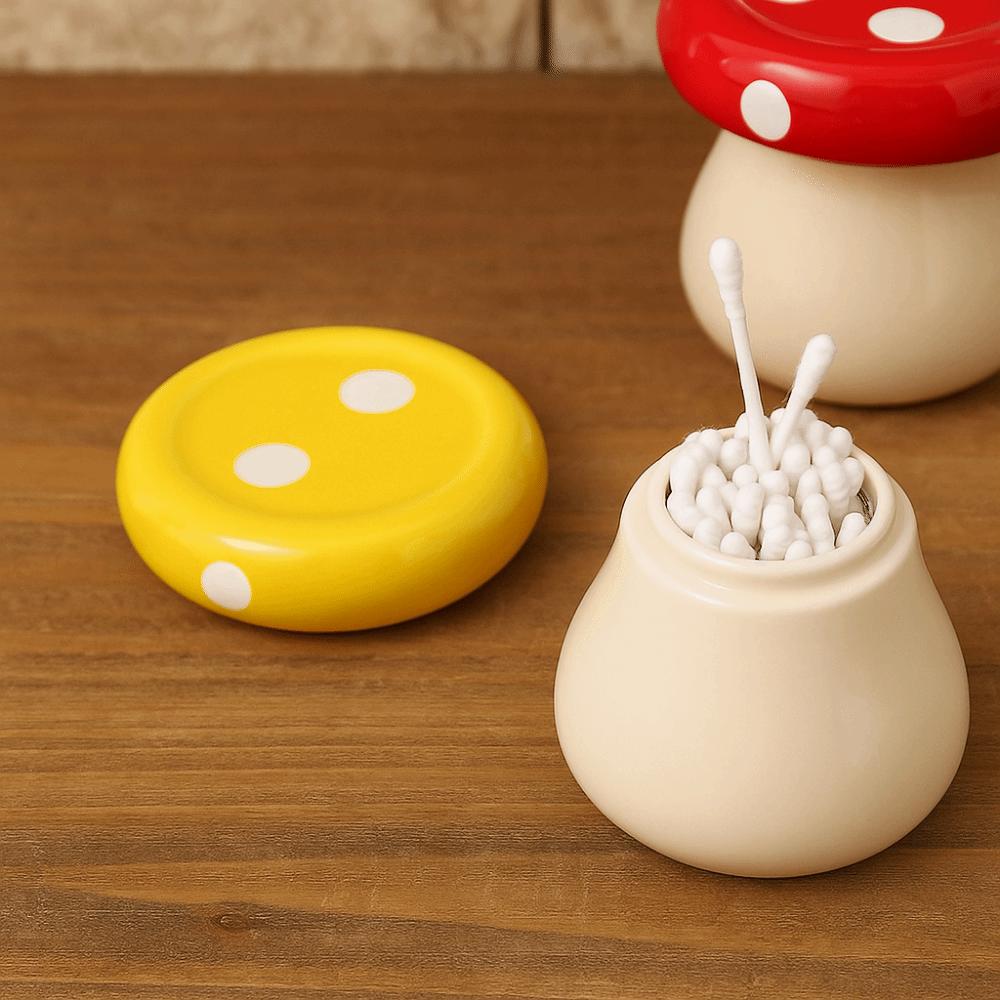 Dust-proof Dental Floss Storage Bottle Ceramics Toothpick Dispenser  Dressing Table