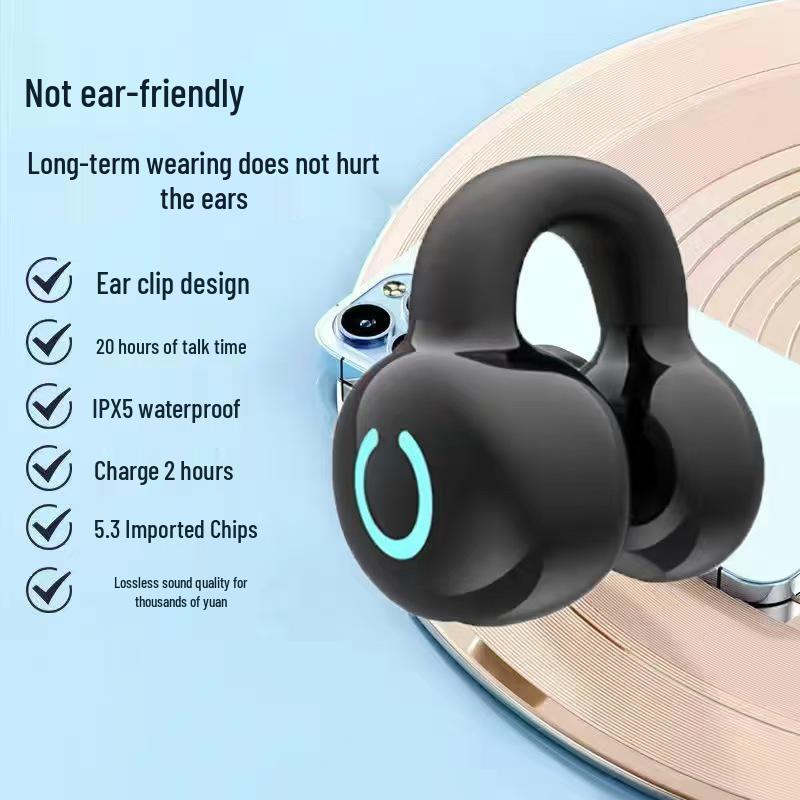 YX09 Bluetooth Earbuds - True Wireless, Ear Clip Style, Gaming & Sports, Ultra-Long Battery, Ultra-Low Latency, Best Seller