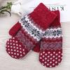 Fashionable Double-Layer Extra Thick Warm Mittens for Couples - Rabbit Wool Gloves for Autumn & Winter Outdoor Wear