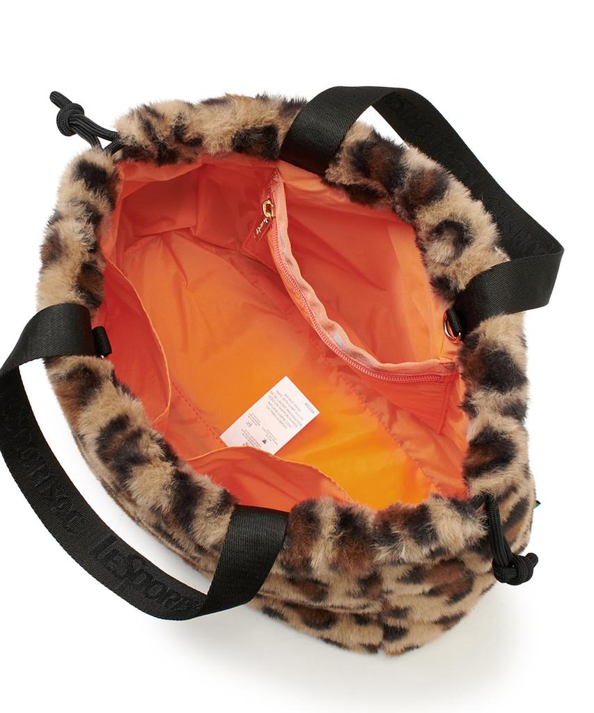 FUR DRAWSTRING Fluffy Fur TOTE/3031/Leopard