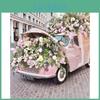 Diy Flower Painting Diamond 5d Full Round Pink Car Diamond Embroidery Diamond Mosaic Rhinestones