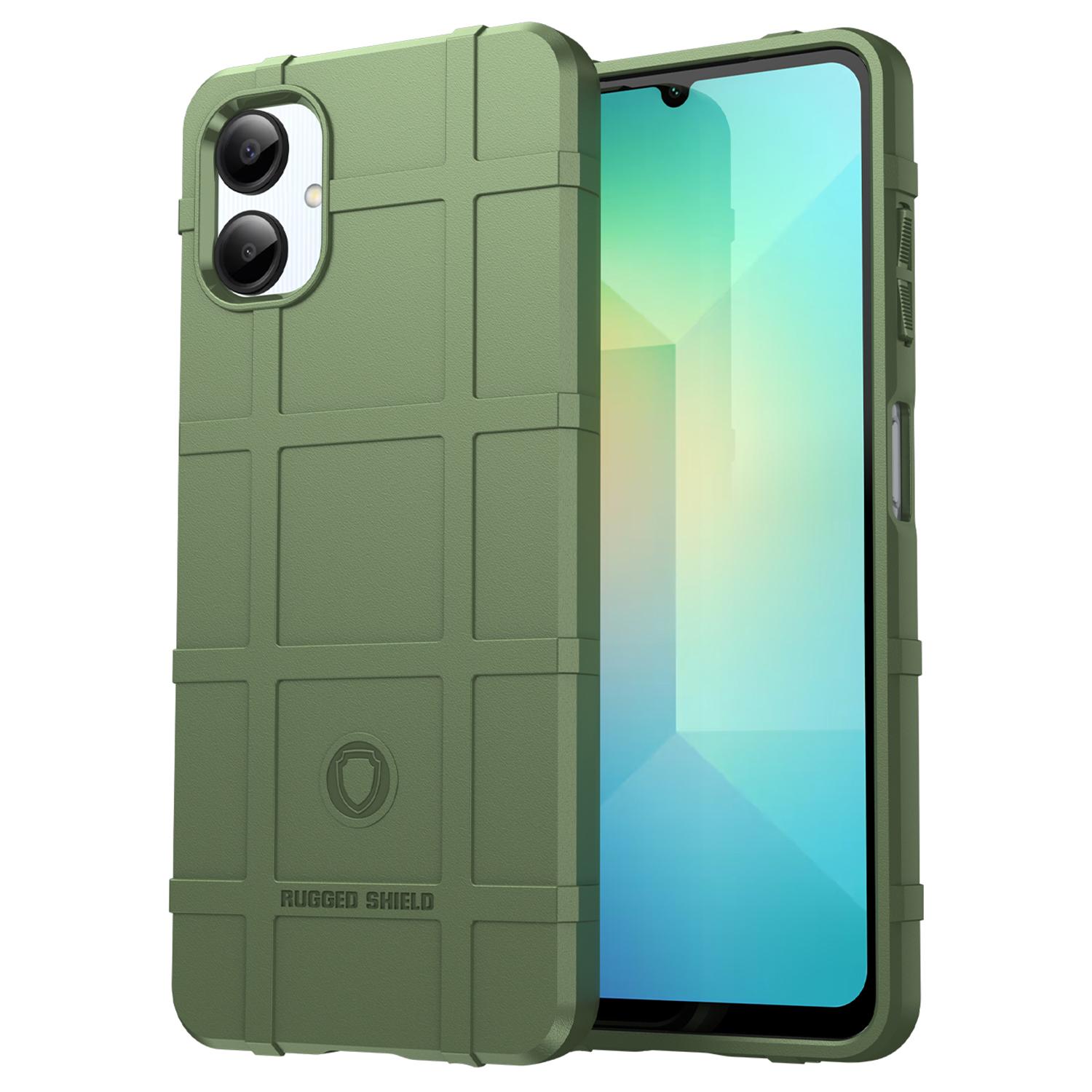 

For Samsung Galaxy A06 4G Case Grid Design Soft TPU Scratch-Proof Phone Cover Green