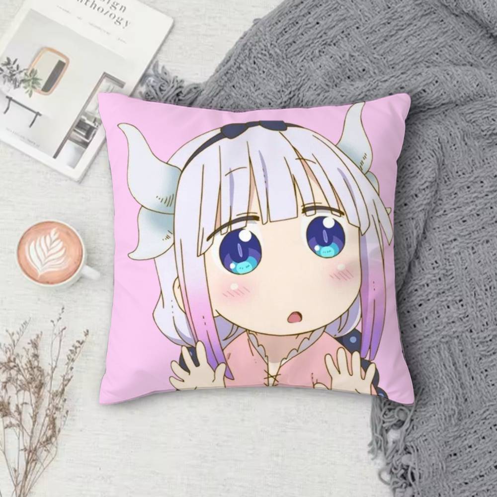 MMiss Kobayashis Dragon Maid Doublesided Printed Square Decorative Cushion Cover for Sofa Living Room Home Decor