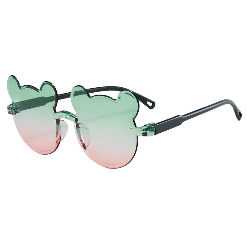 Cute Bear Shape Kids Sunglasses UV400 Protection Rimless Gradient Sun Glasses for Boys Girls Children Outdoor Anti-UV Eyewear