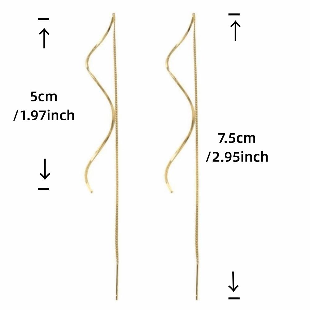 1 Pair Threader Type Long Tassel Threader Earrings Korean Style Party Earrings  Casual Wear