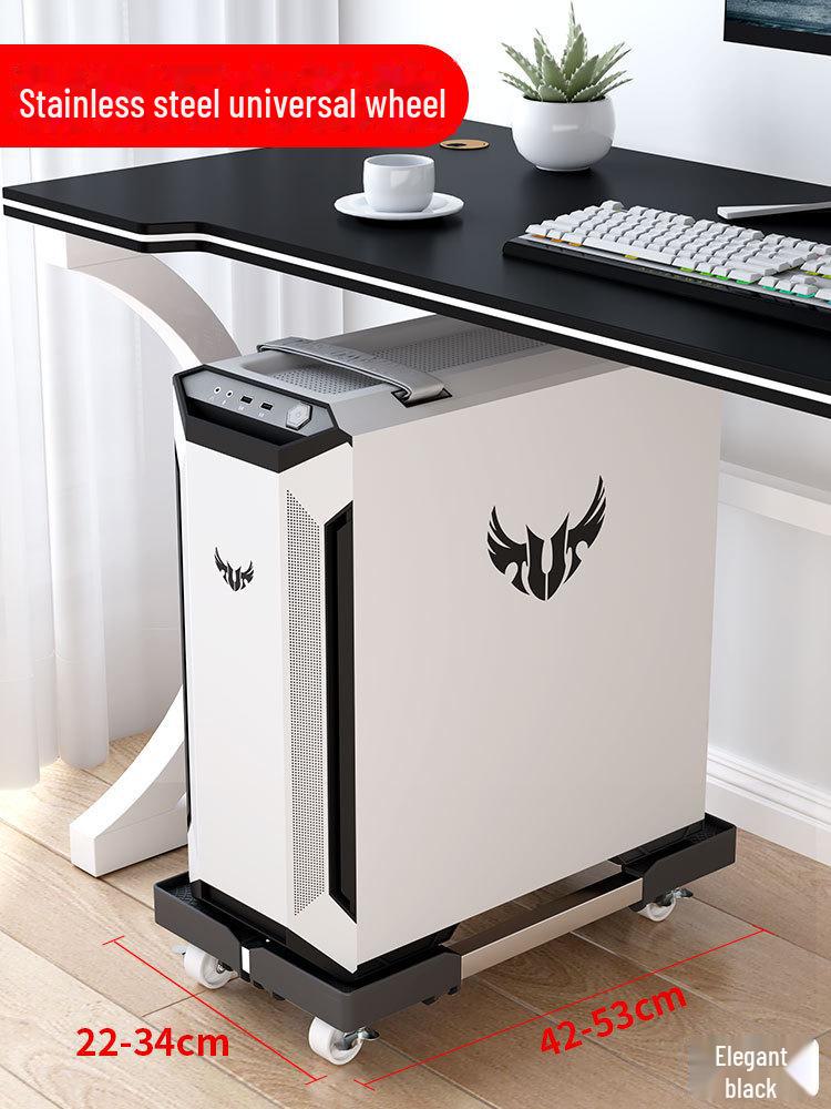 Universal Portable Computer Host Stand with Wheels, Moisture-Proof Elevated Design for Home or Office