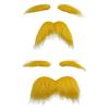 Yellow Mustache and Eyebrows Set Self Adhesive Beard Moustache Halloween Cosplay Costume Accessories for Kid Adult