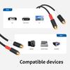 80cm 2RCA Female to Female Sound Cable with Aluminum Foil Shielding for Enhanceds Sound Claritys
