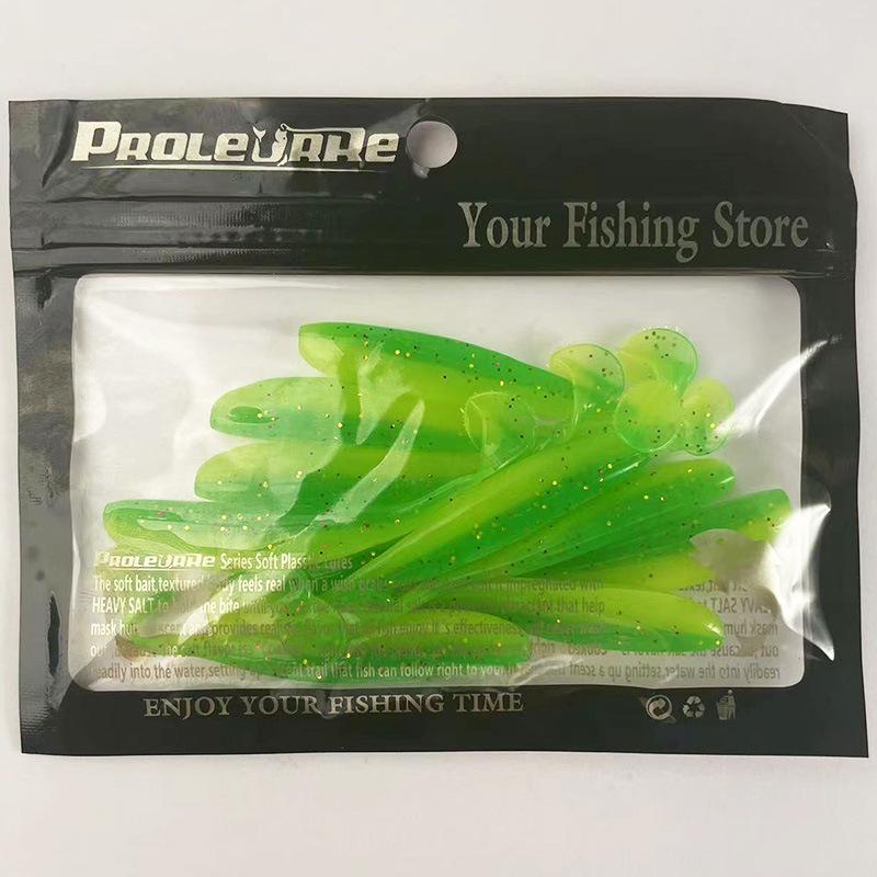 

Двухцветная приманка-червь с Т-образным хвостом из мягкого ПВХ для пресноводной рыбалки - Мягкая приманка для мандаринки, окуня и судака Small (10 pcs/pack) 5cm-1.2g