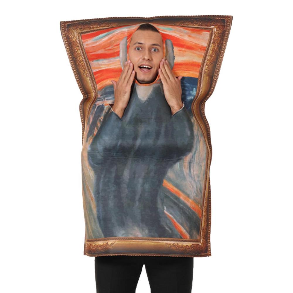 Funny Mona Lisa Mural Costume Unisex Wearable Famous Painting Sponge Jumpsuit For Adults Halloween Carnival Party Prank Clothing