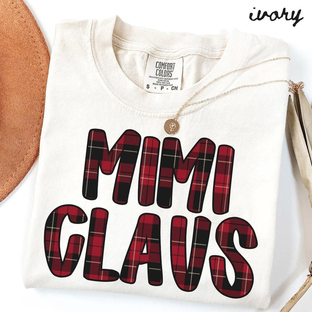 Mimi Christmas Comfort Colors Shirt, Grandma Shirt, New Grandma Tshirt, Santa Tee, Xmas Gifts