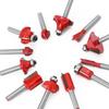 12Pcs 6mm 1/4inch 8mm Shank Woodworking Router Bits Set Milling Cutter for Wood Flush Straight Chamfer Trimming Engraving Tool