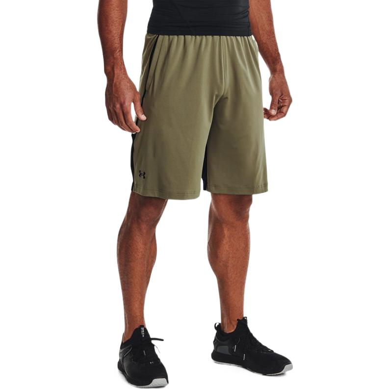 Under Armour SS22 Color Block Logo Elastische Sporthosen Herren Shorts Grün 1361511-361