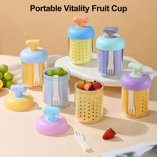 Portable Overnight Oats & Salad Jar with Built-In Fork 500ml Microwave-Safe Breakfast Bowl with Lid BPA-Free Fruit Cup for Meal Prep Travel