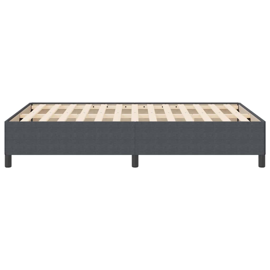 Box Spring Bed Dark Gray 140 x 190 cm Corduroy Fabric
