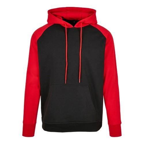 Build Your Brand Mens Contrast Raglan Hoodie