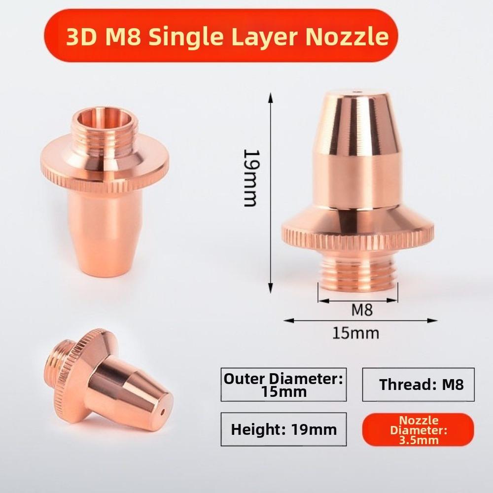 Copper Material 3D Laser Nozzle D15 M8 H19 Bevel Cutting Nozzle For Laser Cutter Machine 7
