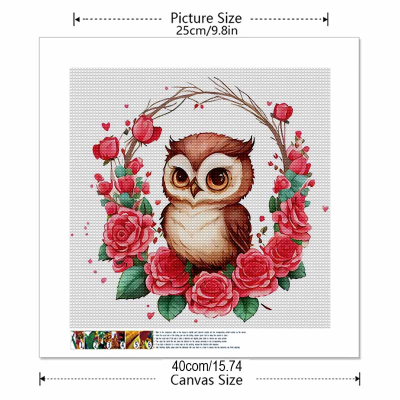 New Arrival 5D DIY Full Circle Diamond Painting "Painted Owl" Embroidery Cross Stitch Home Decor Gift
